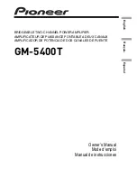 Pioneer GM5400T - Bridgeable Amplifier Owner'S Manual preview