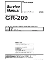 Preview for 1 page of Pioneer GR-209 Service Manual