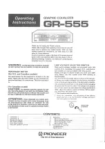 Pioneer GR-555 Operating Instructions Manual preview