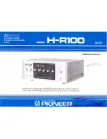 Preview for 1 page of Pioneer H-R100 Owner'S Manual