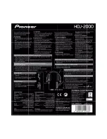 Preview for 1 page of Pioneer HDJ-2000 Operating Instructions