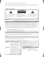 Предварительный просмотр 2 страницы Pioneer HTZ-360DV Operating Instructions Manual