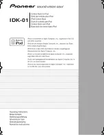 Pioneer IDK-01 - Universal iPod Dock Operating Instructions Manual preview