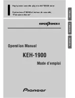 Pioneer KEH-1900 Operation Manual предпросмотр