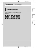 Preview for 1 page of Pioneer KEH-P2030R Operation Manual