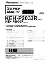 Pioneer KEH-P2030R Service Manual preview