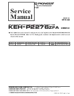 Pioneer KEH-P2276ZFA Service Manual preview