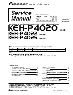 Pioneer KEH-P4020 - Radio / Cassette Player Service Manual preview