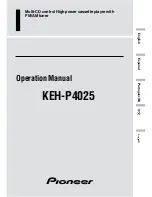 Pioneer KEH-P4025 Operation Manual preview