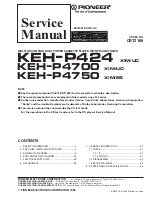 Pioneer KEH-P424 Service Manual preview