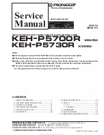 Предварительный просмотр 1 страницы Pioneer KEH-P5700R Service Manual