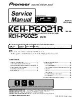 Preview for 1 page of Pioneer KEH-P6025 Service Manual