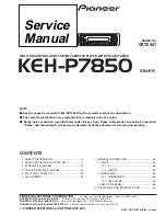 Preview for 1 page of Pioneer KEH-P7850 Service Manual