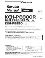 Pioneer KEH-P8800R-W/EW Service Manual preview