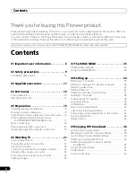 Preview for 4 page of Pioneer KURO PDP-4280XD Operating Instructions Manual