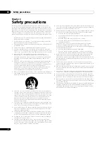 Preview for 8 page of Pioneer Kuro PDP-C509A Operating Instructions Manual