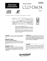 Предварительный просмотр 1 страницы Pioneer LaserDisc CLD-D604 Operating Instructions Manual