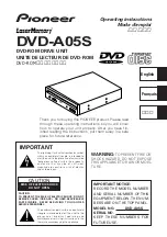 Pioneer LaserMemory DVD-A05S Operating Instructions Manual предпросмотр