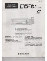 Предварительный просмотр 1 страницы Pioneer LD-S1 Operating Instructions Manual