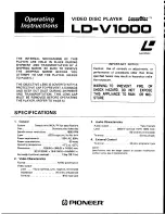 Pioneer LD-V1000 Operating Instructions Manual preview