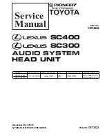 Pioneer Lexus SC300 Service Manual preview