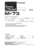 Preview for 1 page of Pioneer M-73 Service Manual