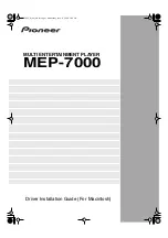 Preview for 1 page of Pioneer MEP-7000 Driver Installation Manual