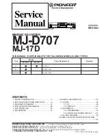 Preview for 1 page of Pioneer MJ-17D Service Manual