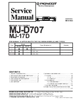 Предварительный просмотр 1 страницы Pioneer MJ-17D Service Manual