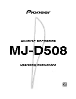 Preview for 1 page of Pioneer MJ-D508 Operating Instructions Manual