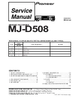 Preview for 1 page of Pioneer MJ-D508 Service Manual