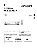 Предварительный просмотр 1 страницы Pioneer MJ-D707 Operating Instructions Manual
