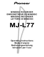 Предварительный просмотр 1 страницы Pioneer MJ-L77 Operating Instructions Manual