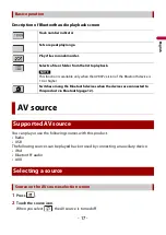 Preview for 17 page of Pioneer MVH-A210BT Operation Manual