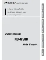 Preview for 1 page of Pioneer ND-G500 - Amplifier Owner'S Manual