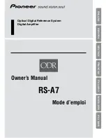 Pioneer ODR RS-A7 Owner'S Manual preview