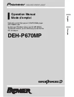 Preview for 1 page of Pioneer P770MP - Premier In-Dash CD/MP3/WMA/WAV Receiver Operation Manual