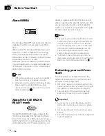 Preview for 8 page of Pioneer P770MP - Premier In-Dash CD/MP3/WMA/WAV Receiver Operation Manual