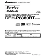 Предварительный просмотр 1 страницы Pioneer P8880BT/BR Service Manual