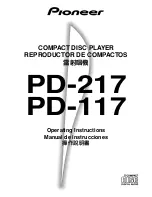 Предварительный просмотр 1 страницы Pioneer PD-117 Operating Instructions Manual