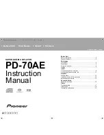 Pioneer PD-70AE Instruction Manual preview