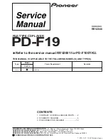 Предварительный просмотр 1 страницы Pioneer PD-F19 Service Manual