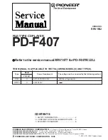 Pioneer PD-F407 - CD Changer Service Manual preview