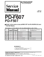 Preview for 1 page of Pioneer PD-F507 Service Manual