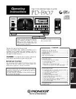 Pioneer PD-F907 Operating Instructions Manual preview