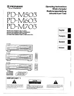 Pioneer PD-M503 Operating Instructions Manual preview