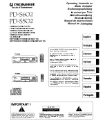 Предварительный просмотр 1 страницы Pioneer PD-S502 Operating Instructions Manual