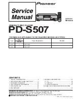 Предварительный просмотр 1 страницы Pioneer PD-S507 Service Manual