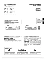 Preview for 1 page of Pioneer PD-S701 Operating Instructions Manual