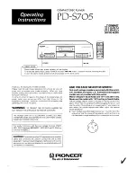 Preview for 1 page of Pioneer PD-S705 Operating Instructions Manual